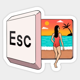 Escape to the beach Sticker